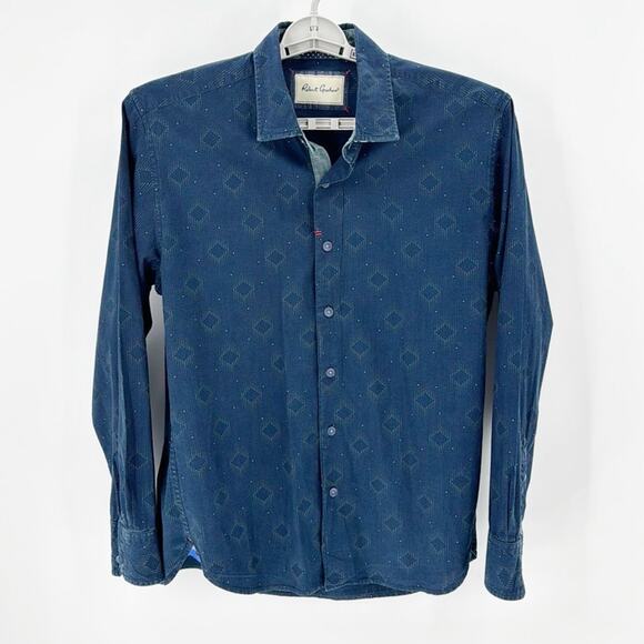 Robert Graham blue Aztec western indigenous blue button down s SIZE xl - Picture 1 of 10